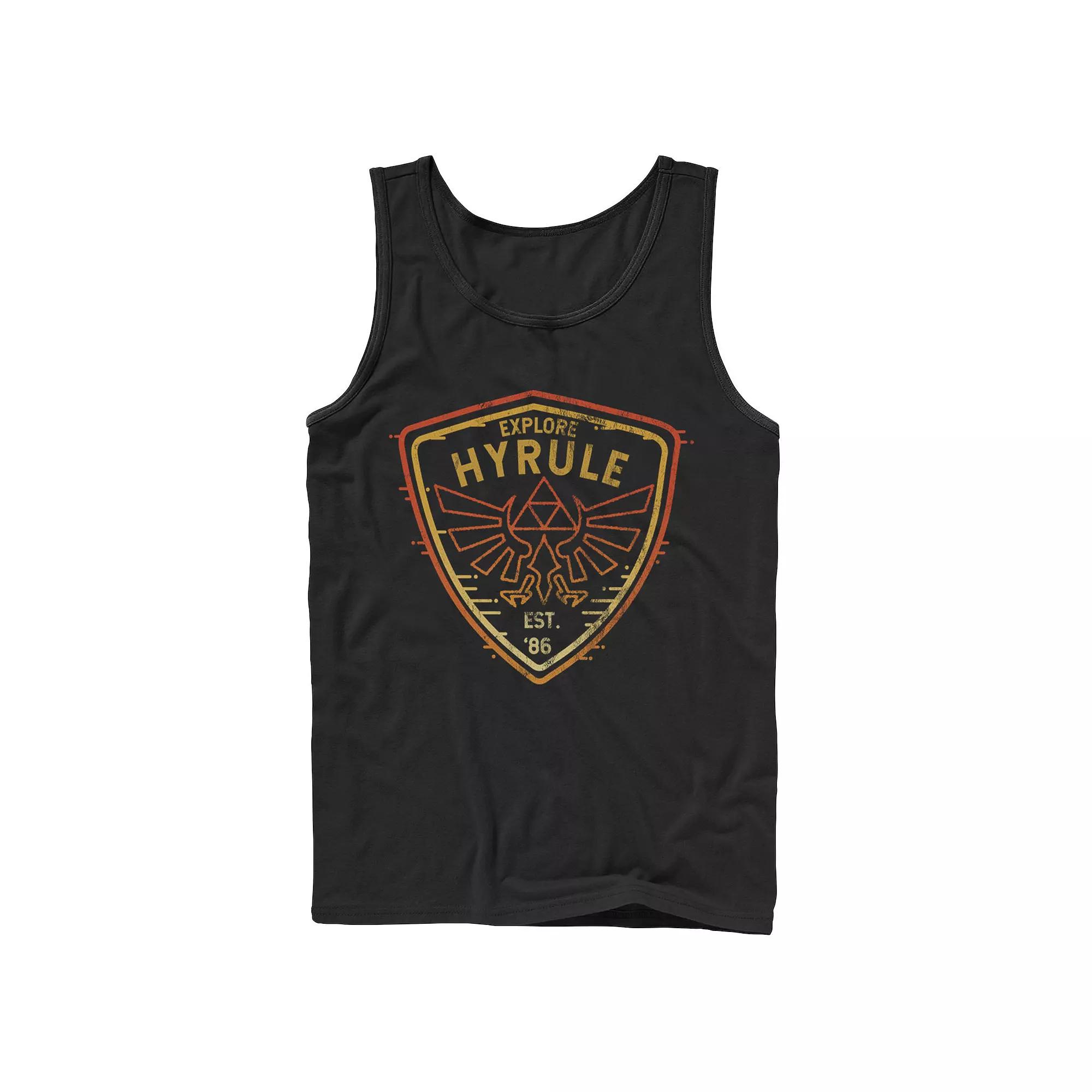 Men's The Legend Of Zelda Explore Camp Hyrule Crest Tank Top,  Product Image