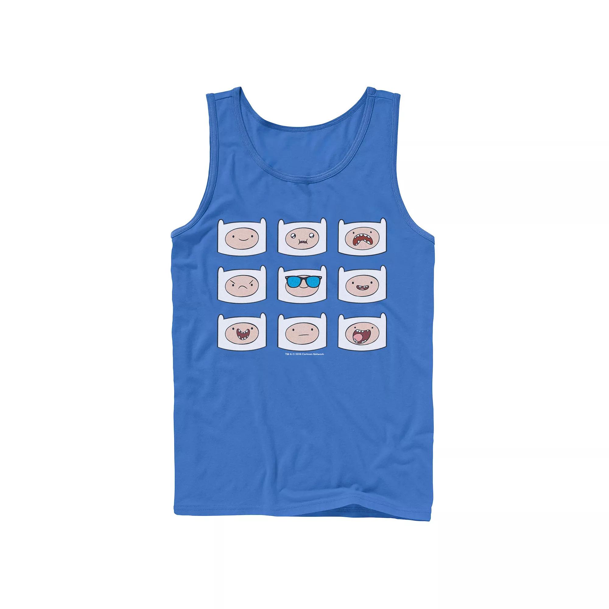 Men's Adventure Time Finn's Many Faces Grid Tank Top,  Product Image