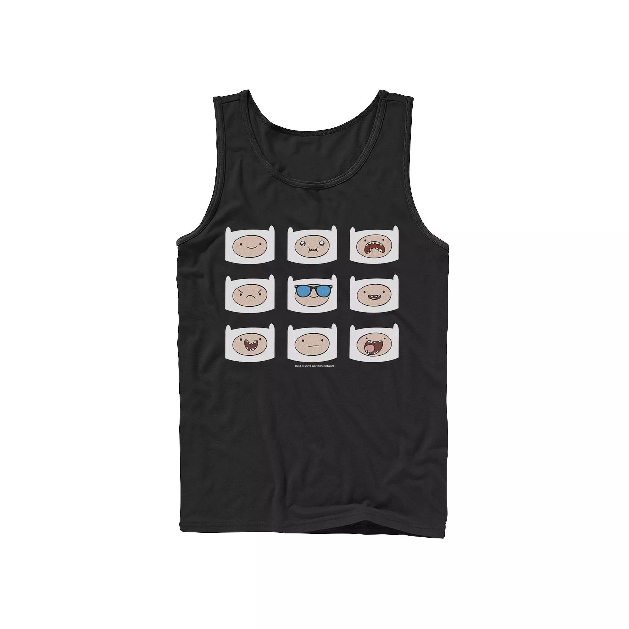 Men's Adventure Time Finn's Many Faces Grid Tank Top,  Product Image