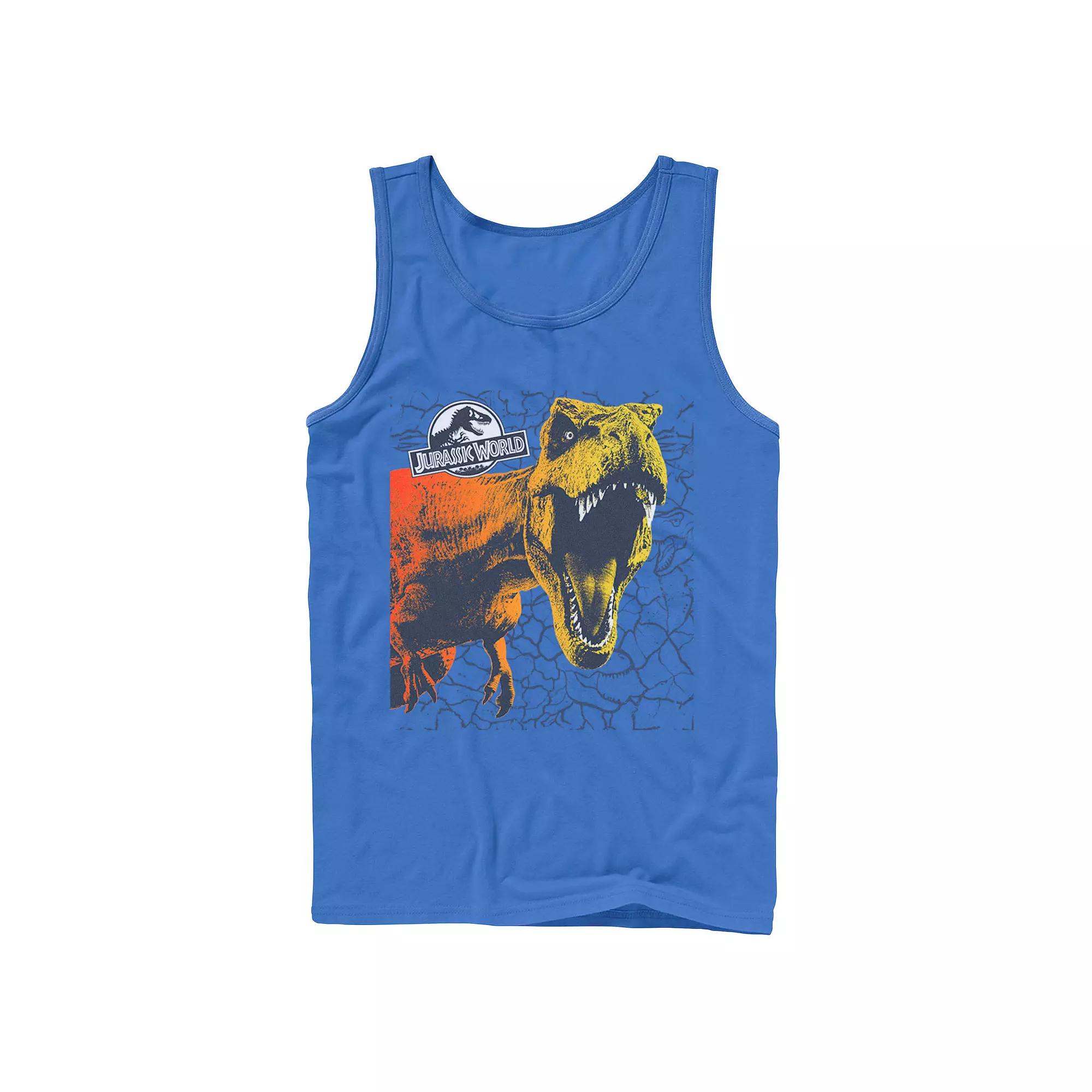 Men's Jurassic World Two T-Rex Color Pop Cracks Tank Top,  Product Image