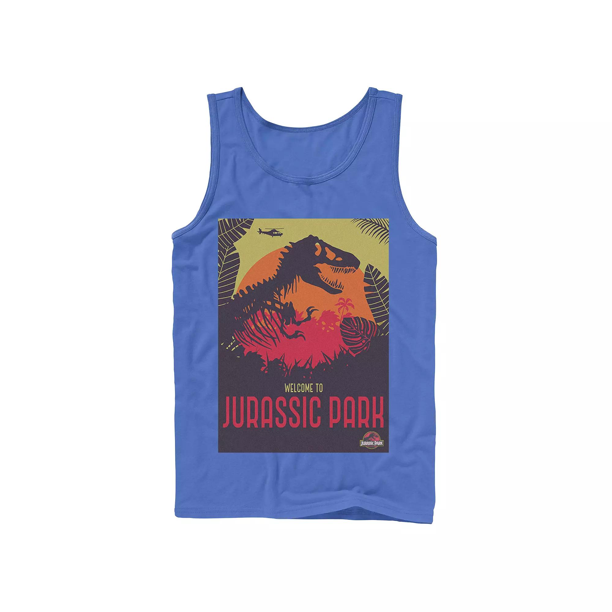 Men's Jurassic Park Welcome T-Rex Sunset Tank Top,  Product Image