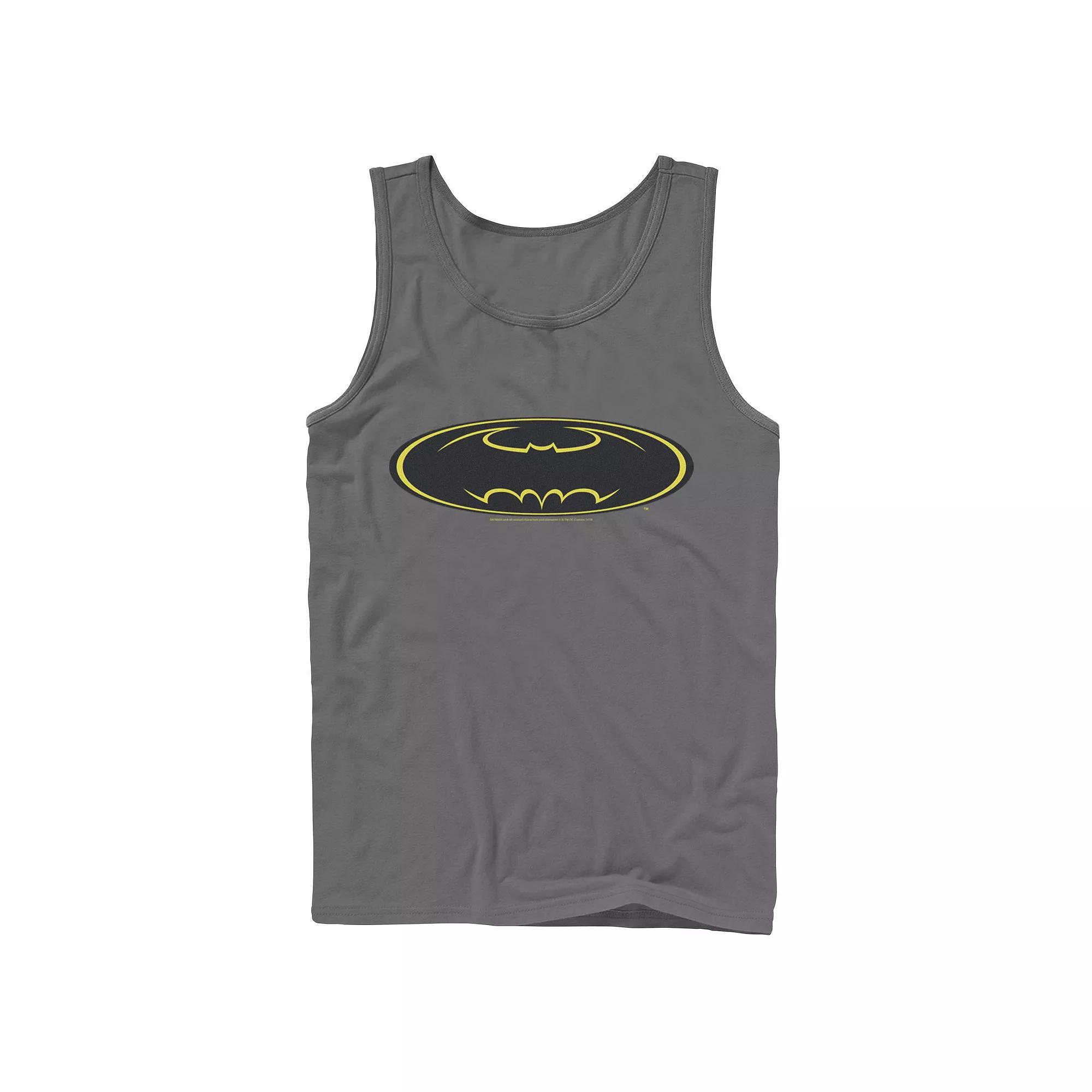 Men's DC Comics Batman Yellow Line Chest Logo Tank Top,  Product Image