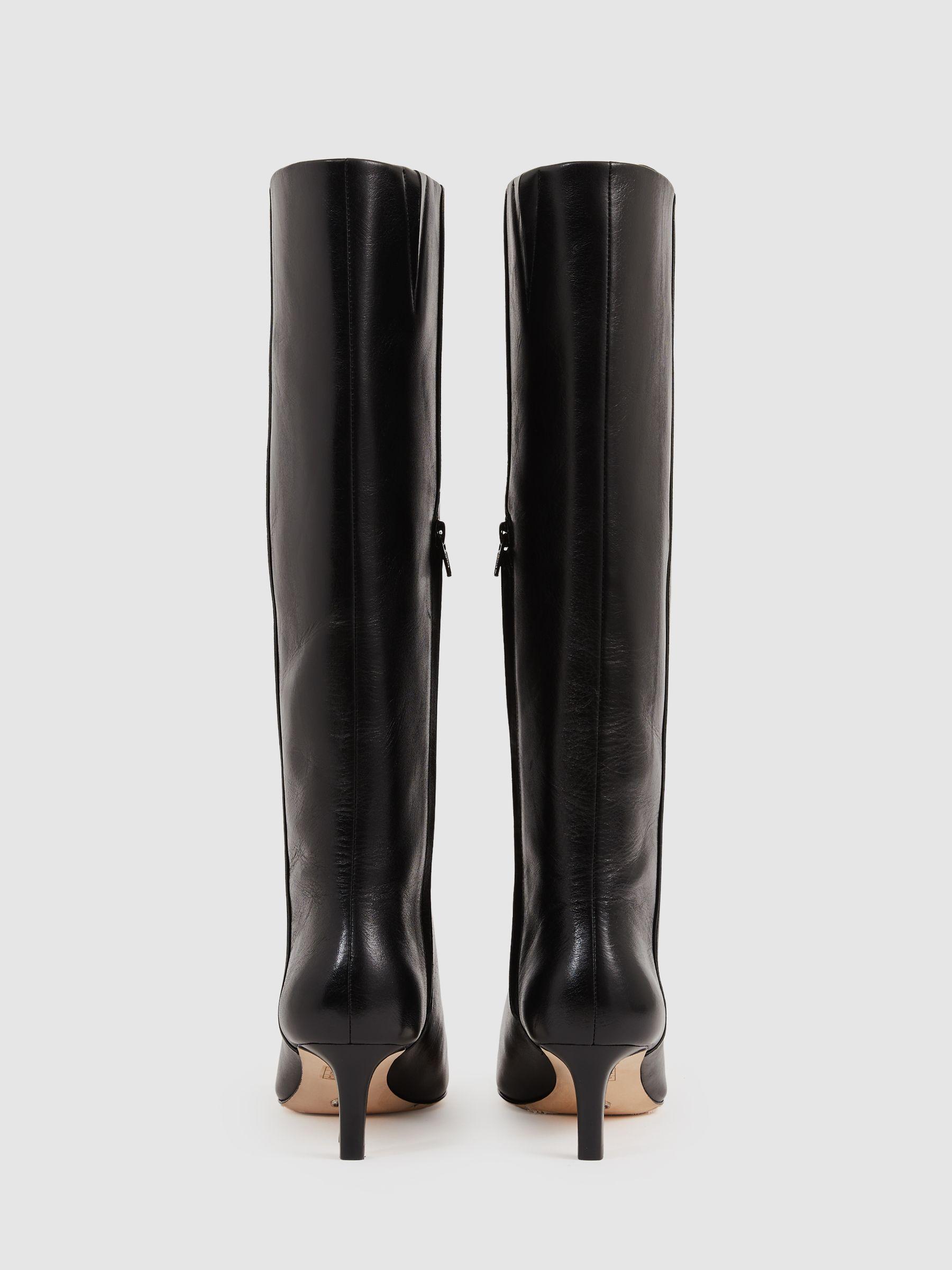 Paige Leather Knee-High Boots in Black Product Image