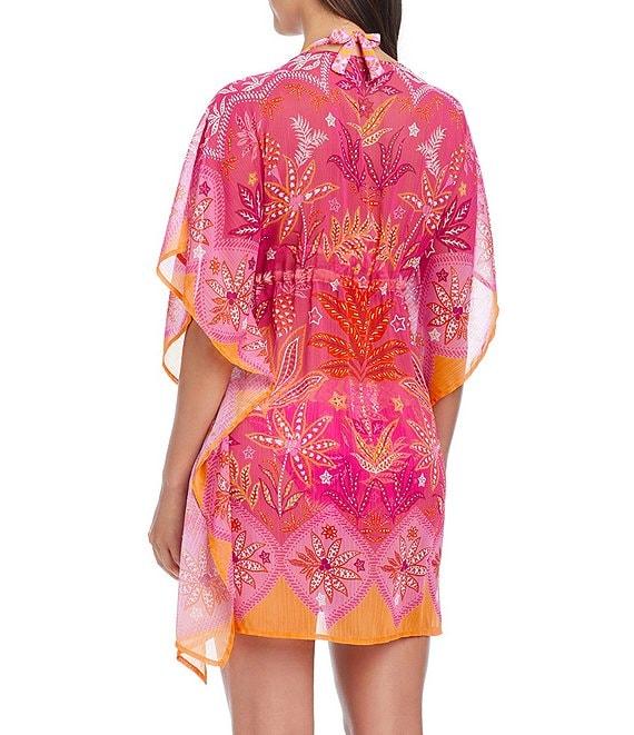 Bleu Rod Beattie Beat Desert Bloom V-Neck Caftan Swim Cover-Up Product Image