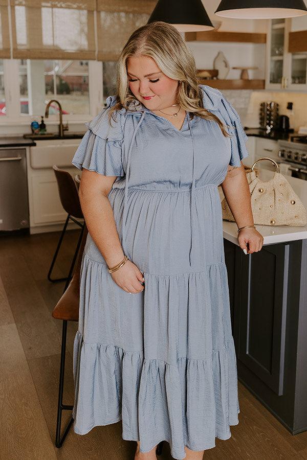 Dance The Night Away Ruffle Midi Dress Curves Product Image