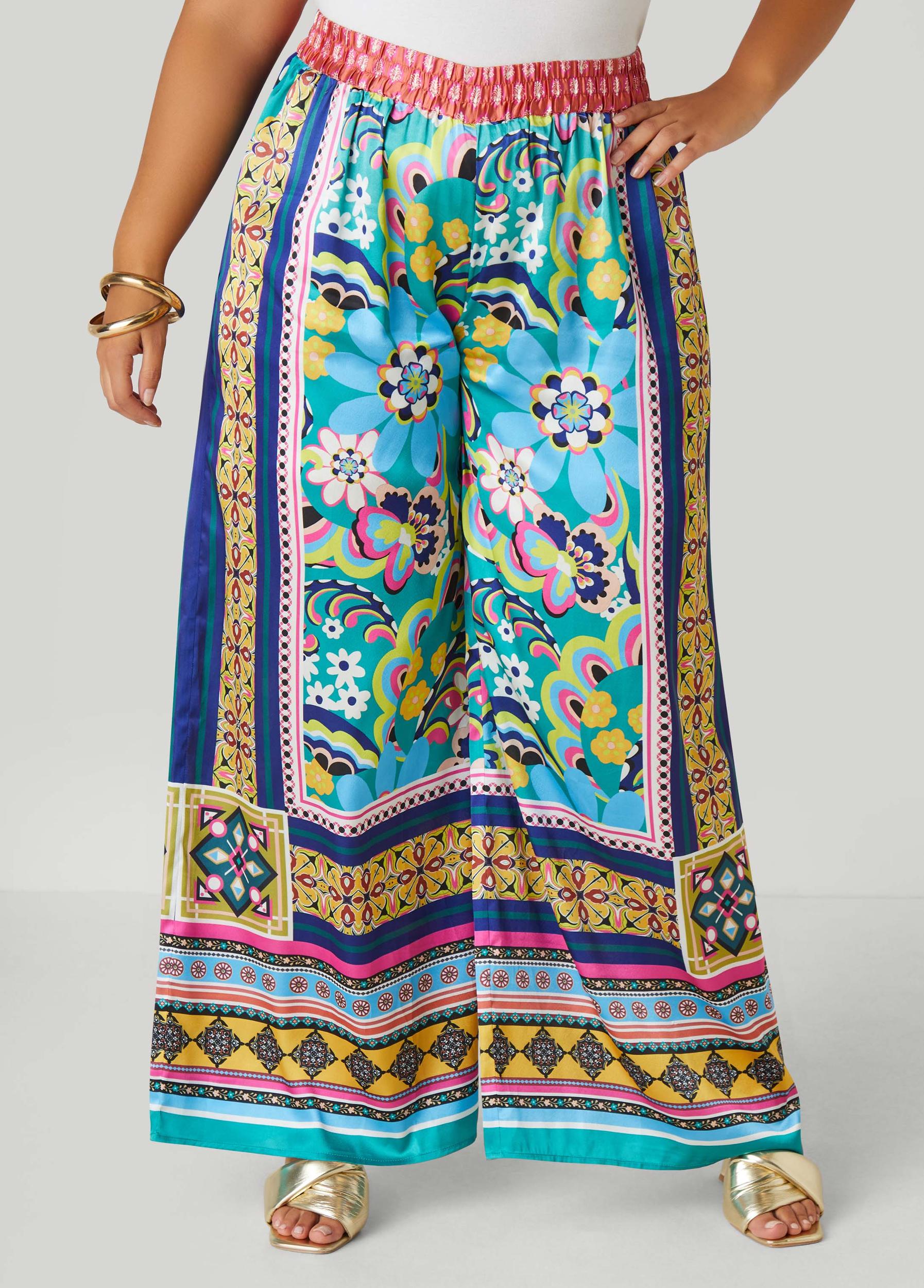 Scarf Satin Wide Leg Pants Product Image