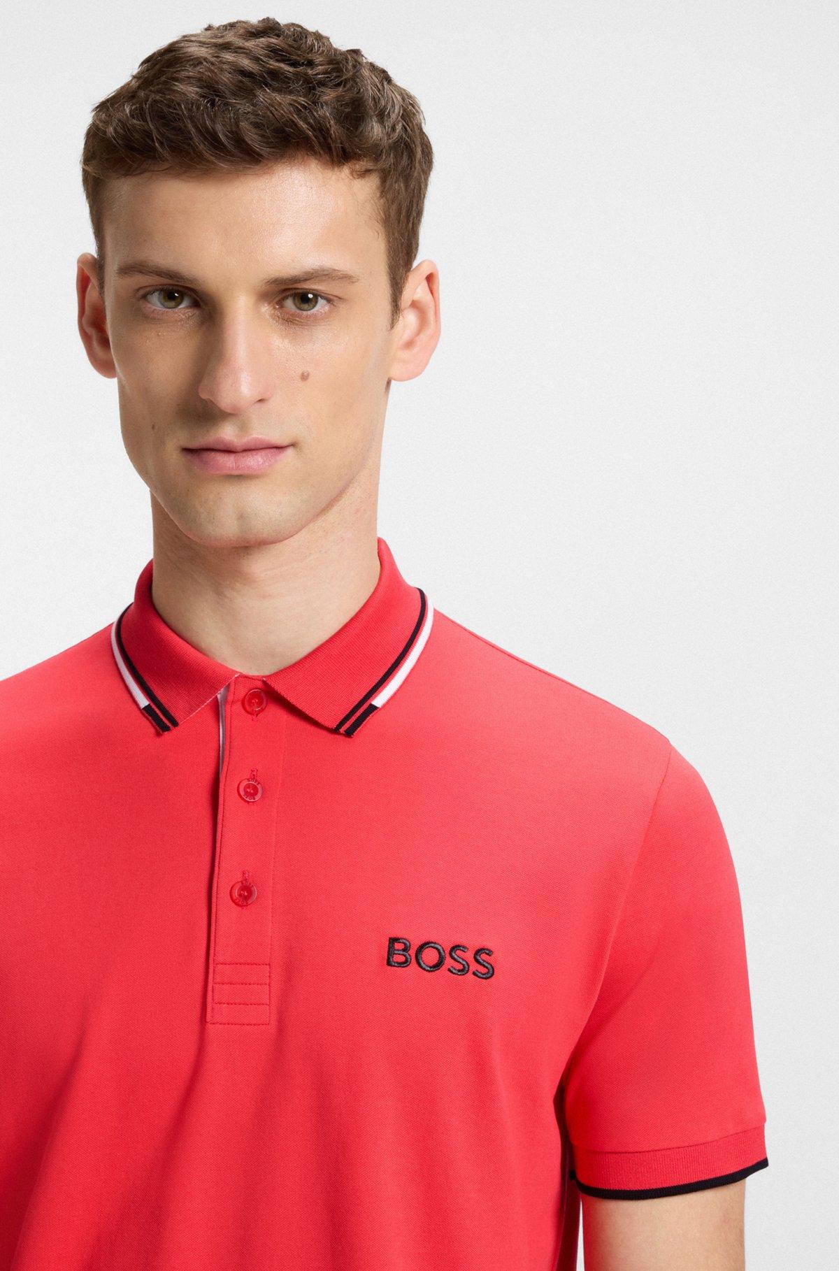 Polo shirt with contrast logos Product Image