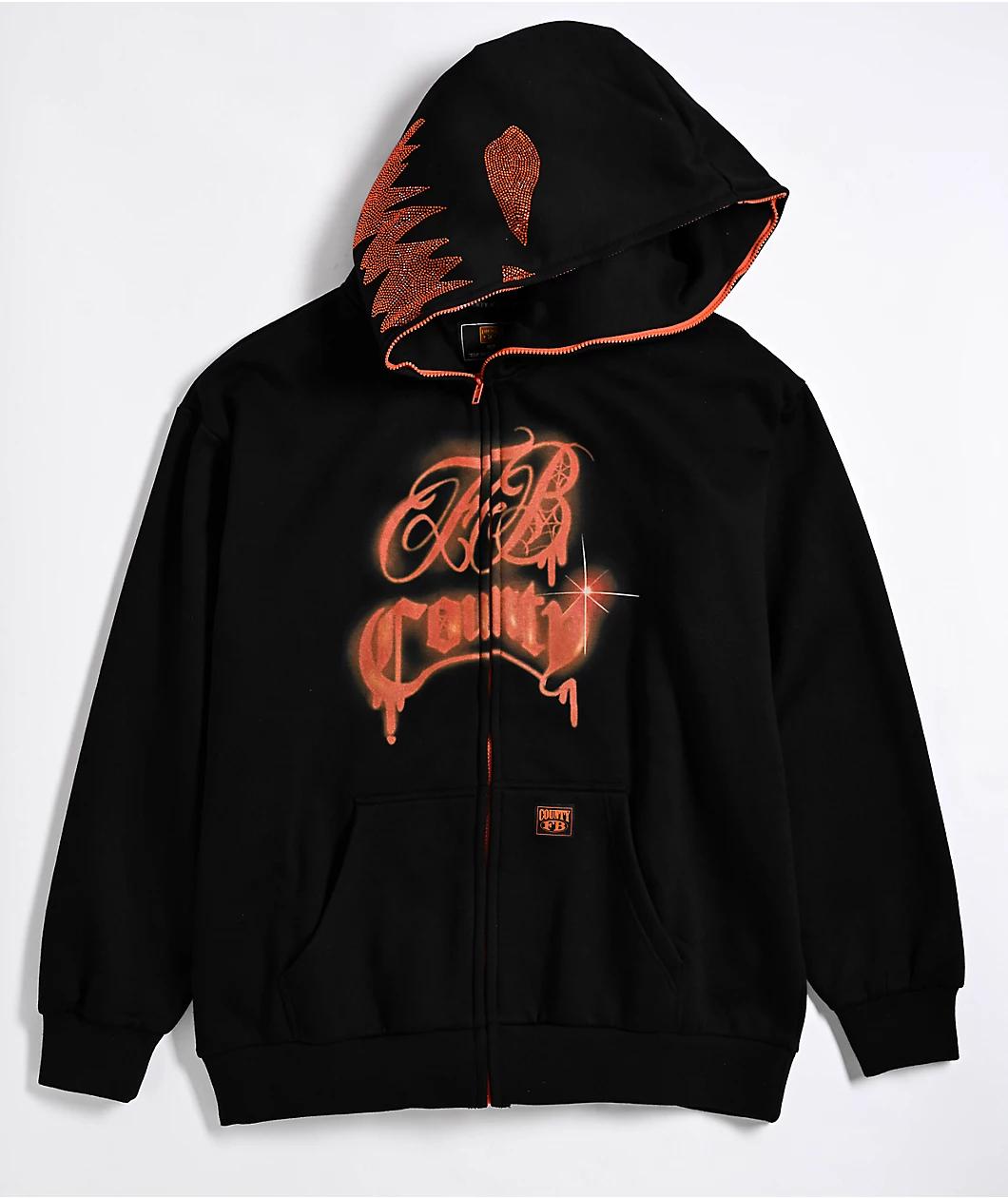 FB County Jack O Lanturn Black Zip Hoodie Product Image