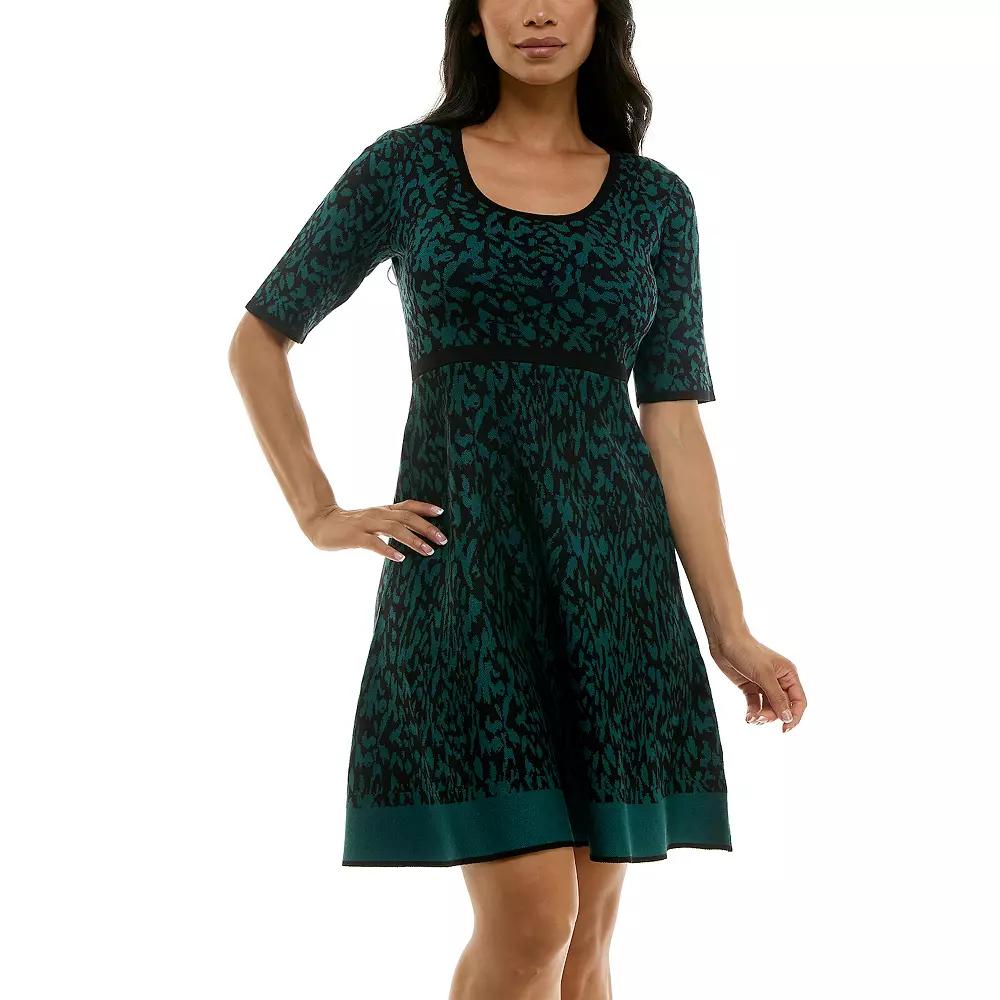 Women's Nina Leonard Scoopneck Fit & Flare Sweater Dress,  Product Image