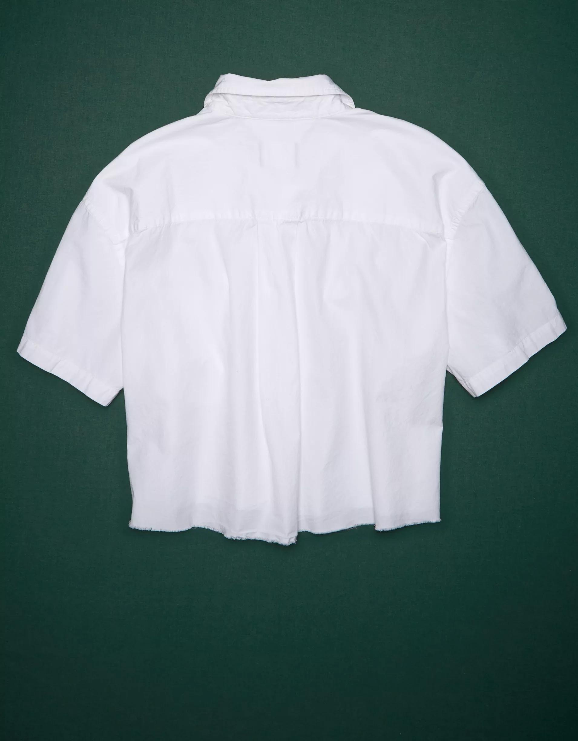 AE77 Premium Boxy Crop Poplin Shirt Product Image