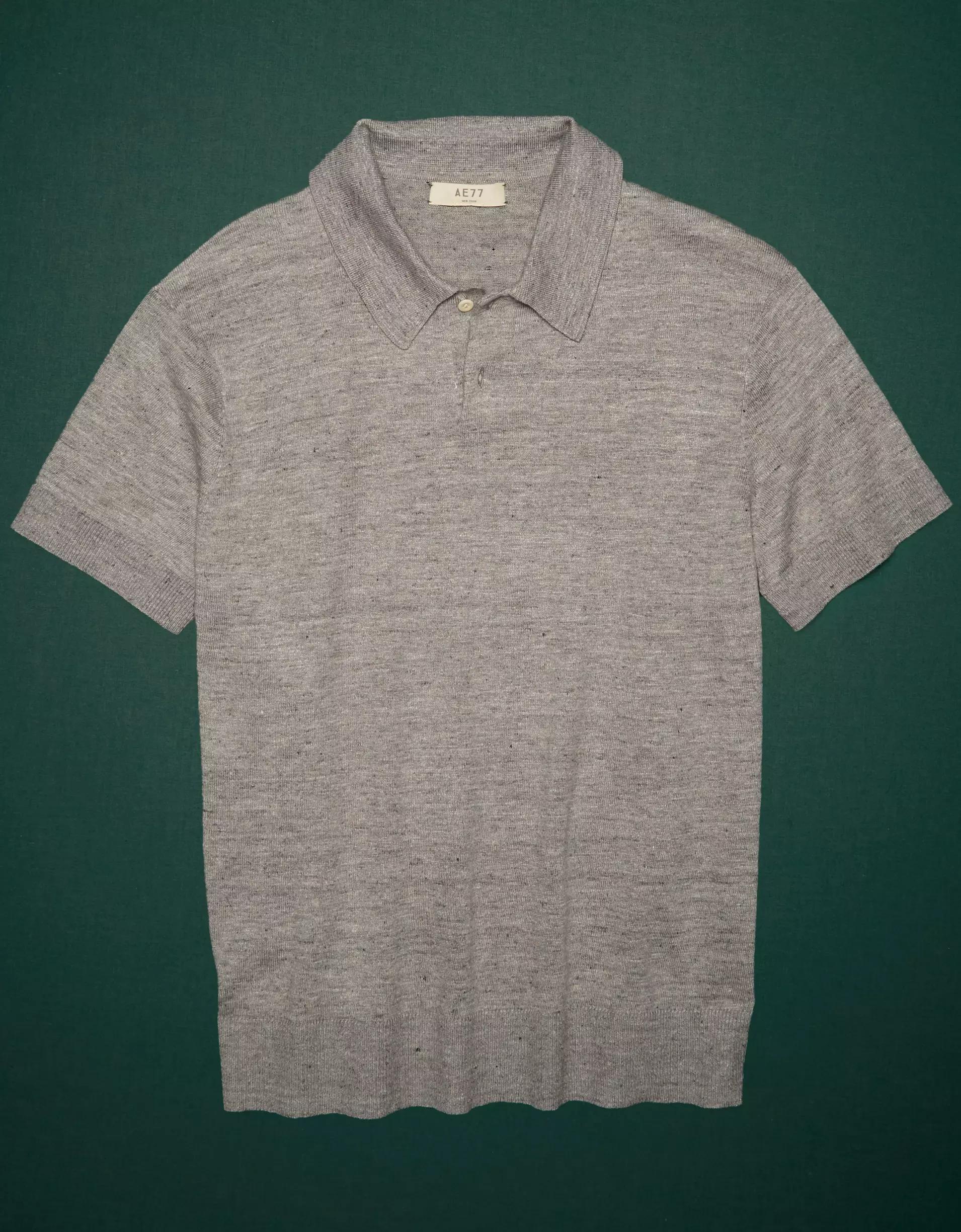 AE77 Premium Sweater Polo Shirt Product Image