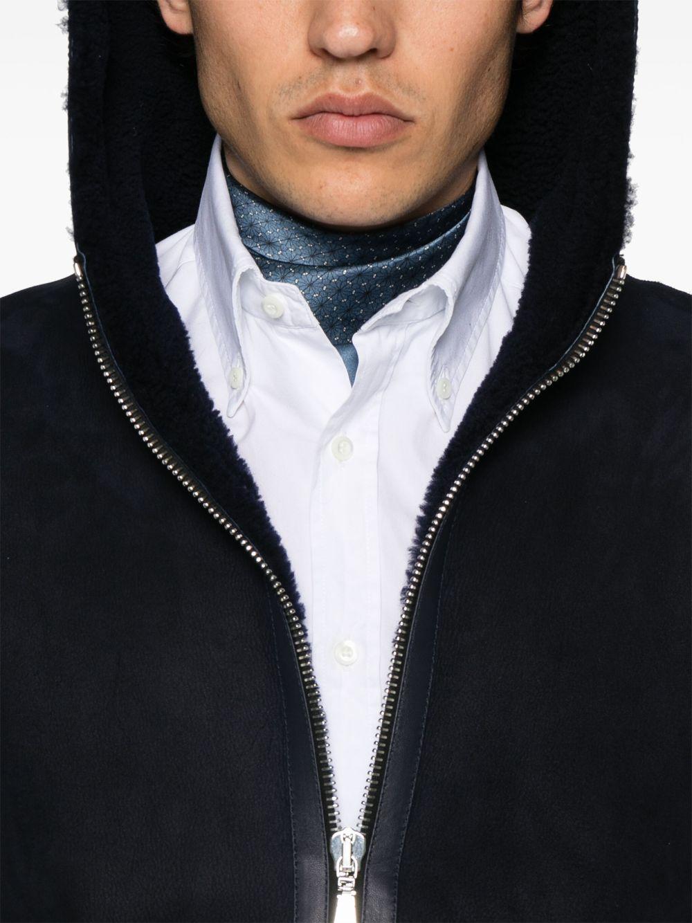 Contrast Hooded Fuzzy Trim Drawstring Padded Coat Female Product Image