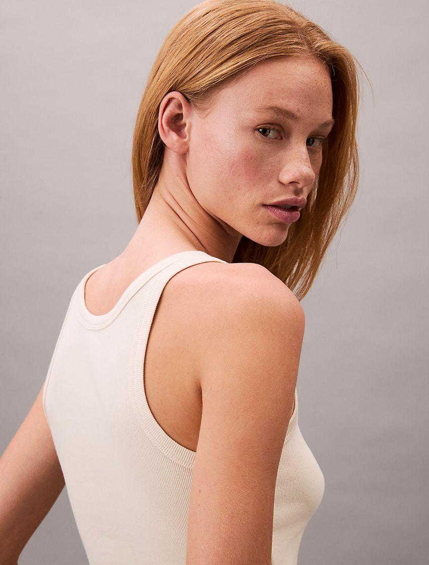 Cotton Contour Rib Embroidered Logo Tank Top Product Image