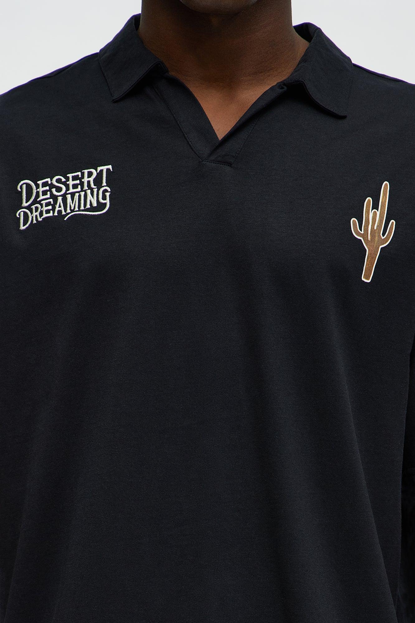 Desert Dreaming Johnny Collar Polo - Black Product Image