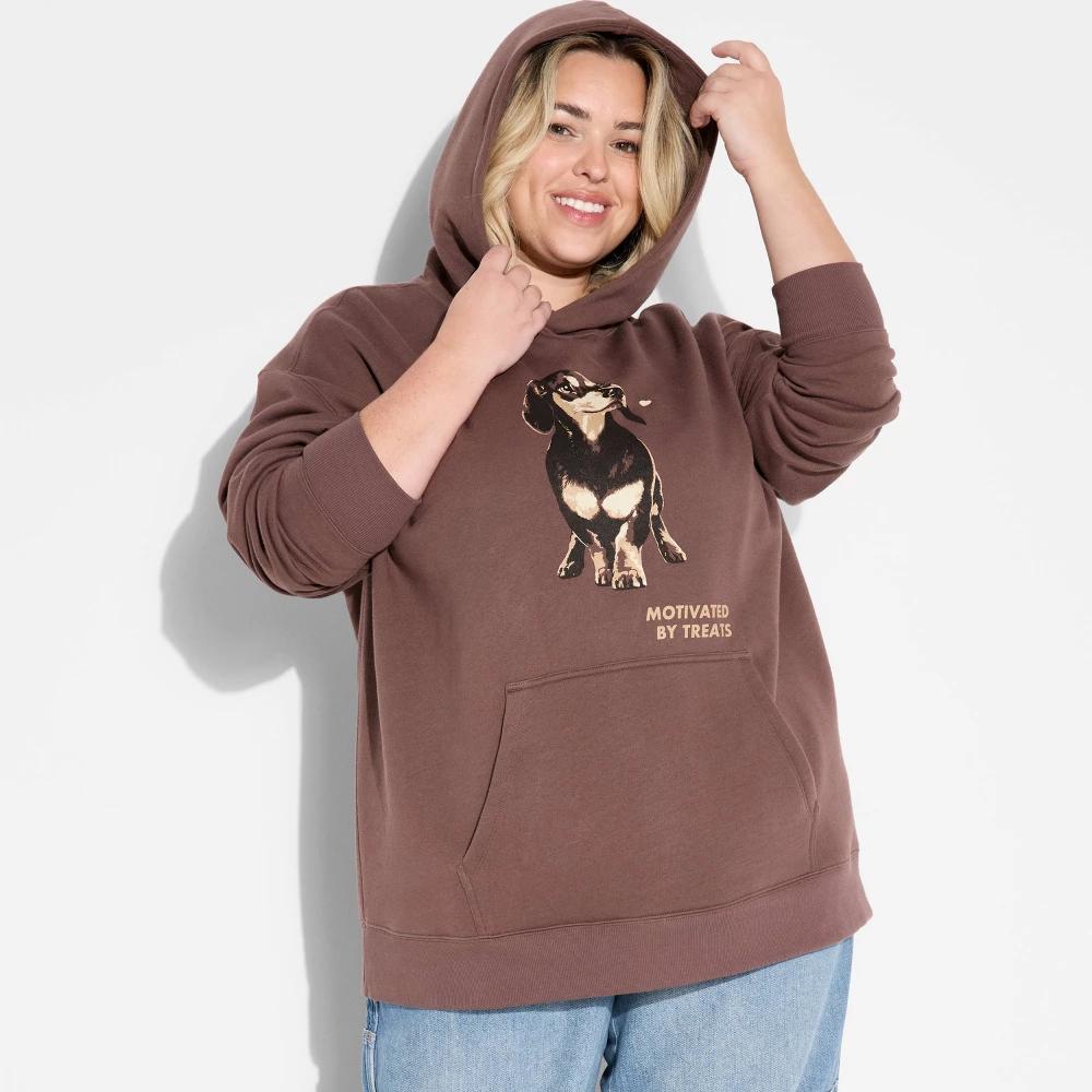 Women's Oversized Hooded Pullover Sweatshirt - Wild Fable™ Heather Gray XXS Product Image
