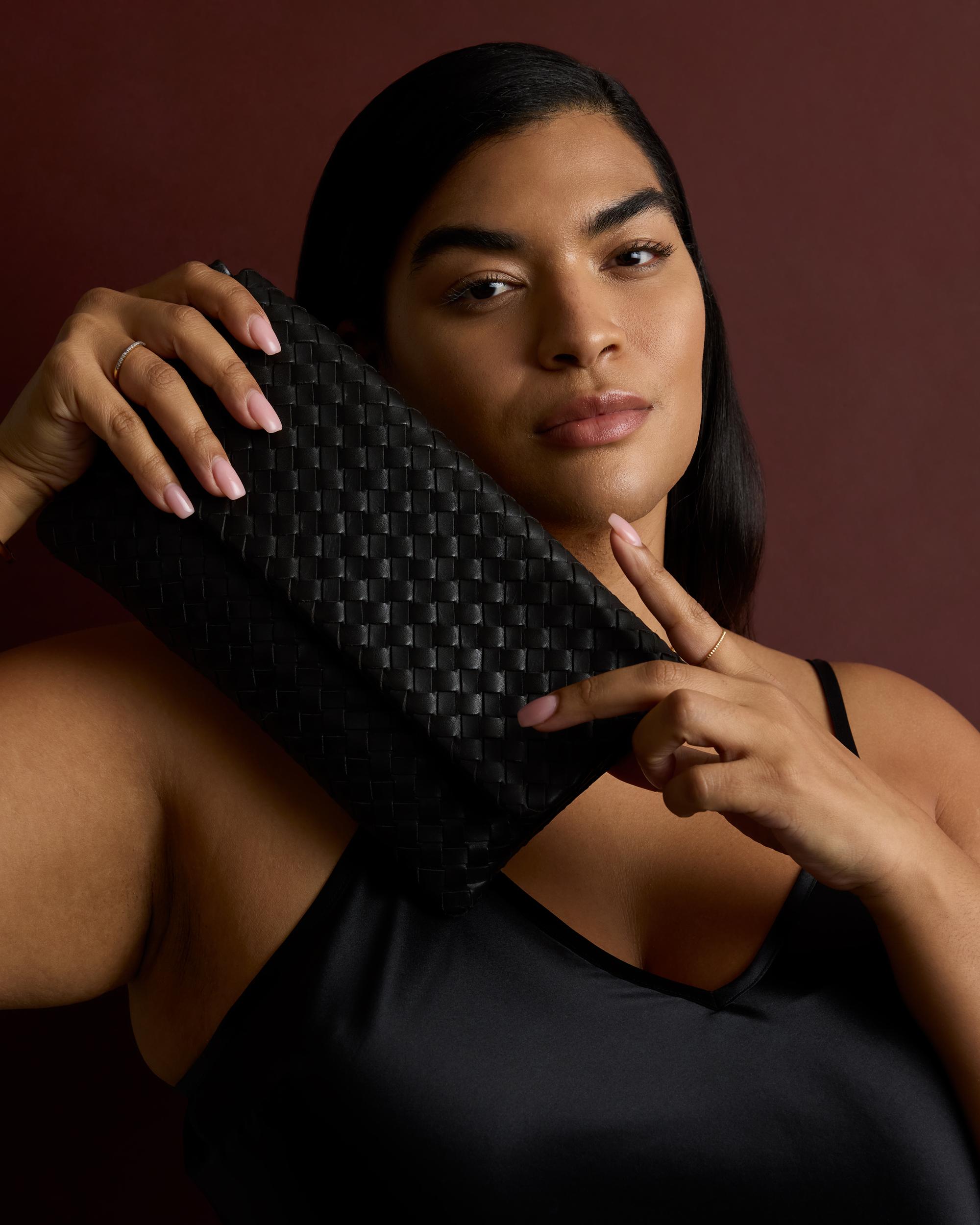 Quince | Women's Italian Leather Handwoven Convertible Clutch Product Image