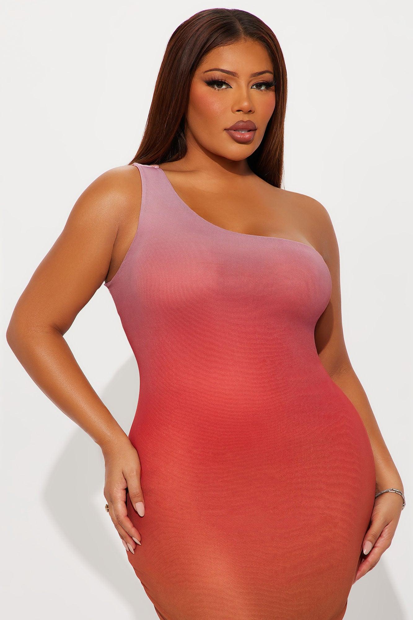 Adika Mesh Ombre Maxi Dress - Red/combo Female Product Image