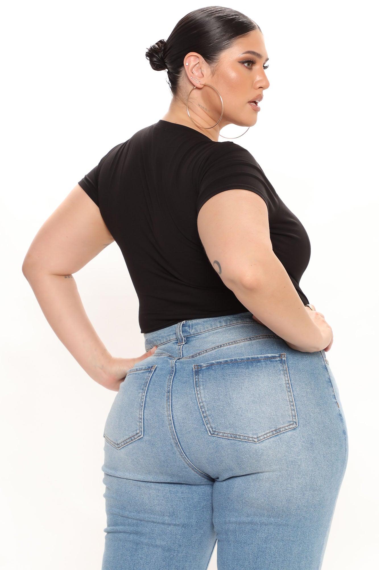 Leanne Crew Neck Bodysuit - Black Product Image