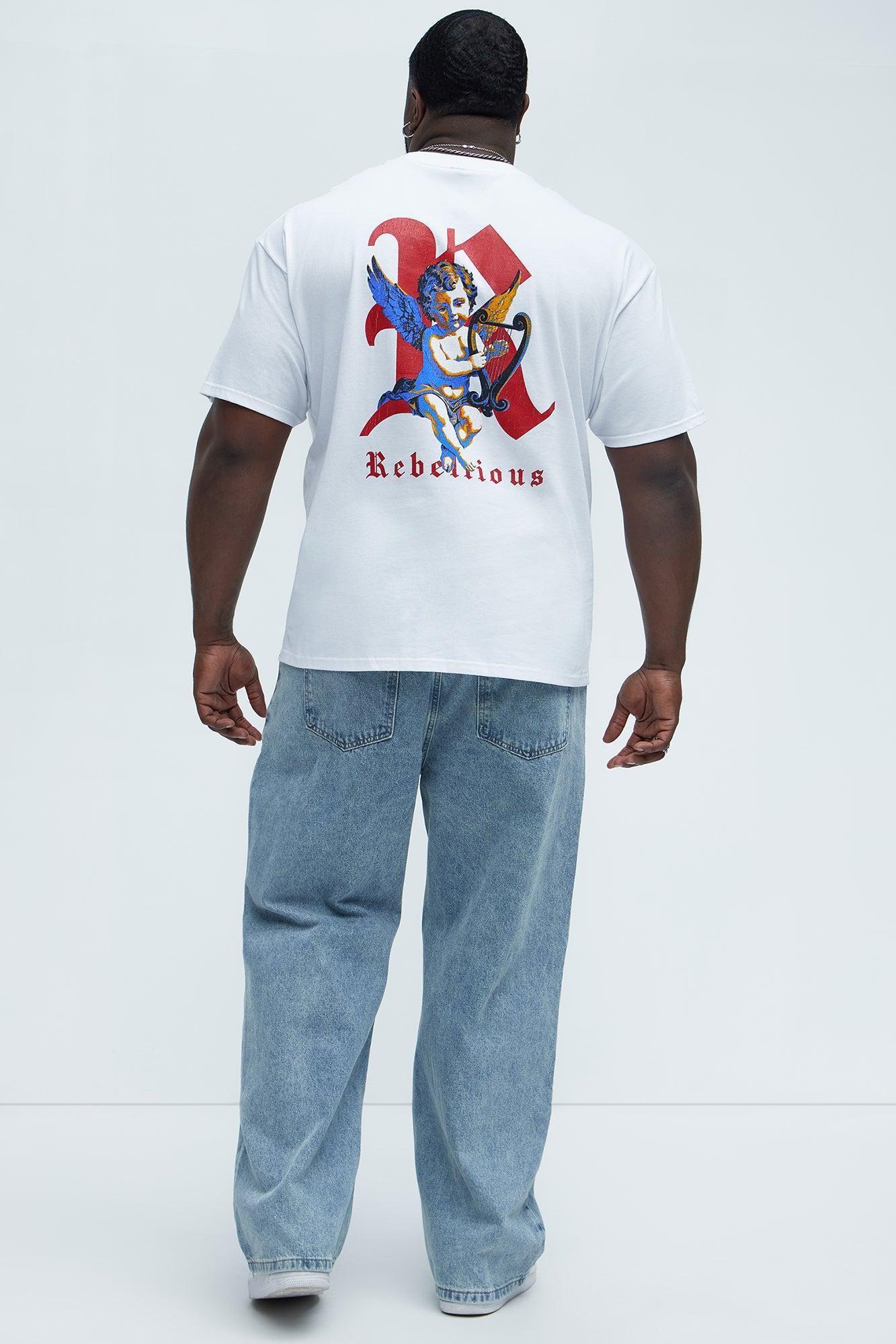 Rebellious Angel Short Sleeve Tee - White Product Image