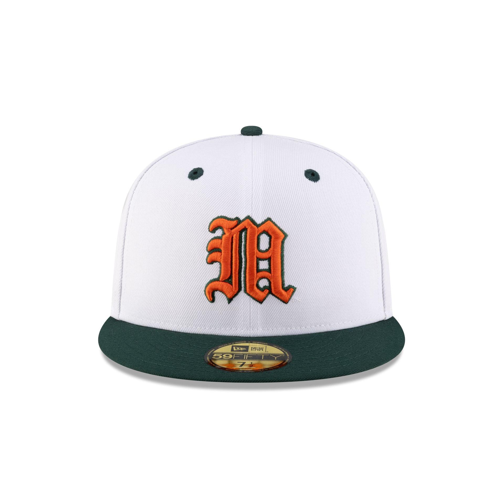 Miami Hurricanes White 59FIFTY Fitted Hat Male Product Image