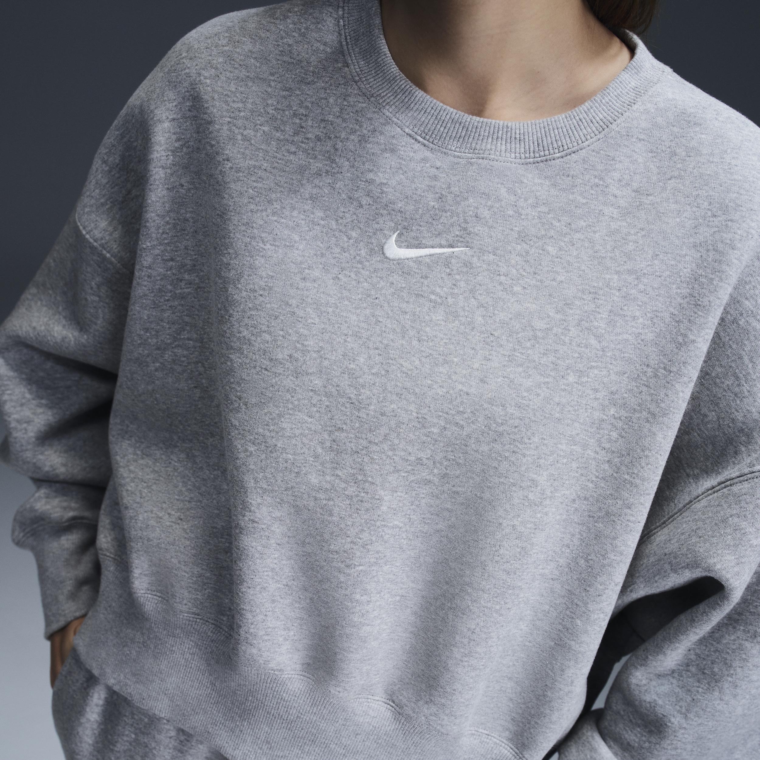 Nike Womens Nike NSW Style Fleece Crew OOS - Womens Sail/Celestine Blue Product Image