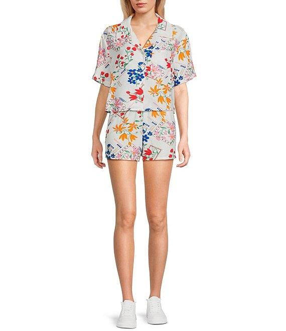 Honey & Sparkle Printed Mid Rise Elastic Waist Coordinating Shorts Product Image