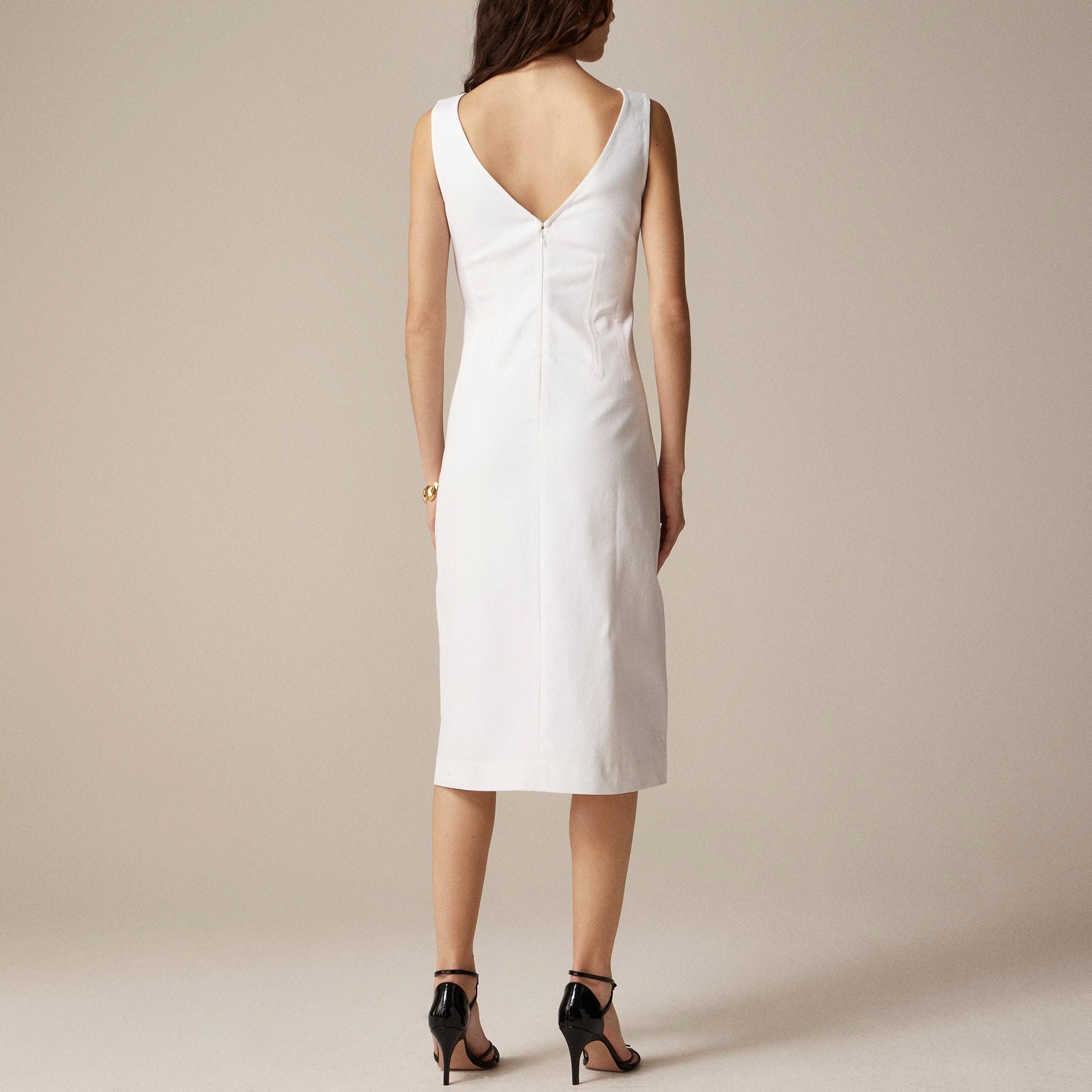 Corset midi dress in stretch twill Product Image