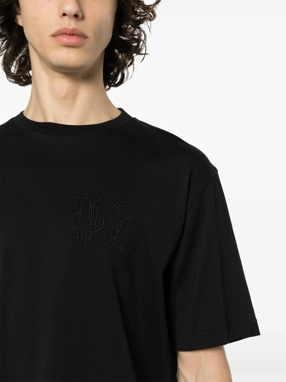 monogram-embroidered cotton T-shirt Product Image
