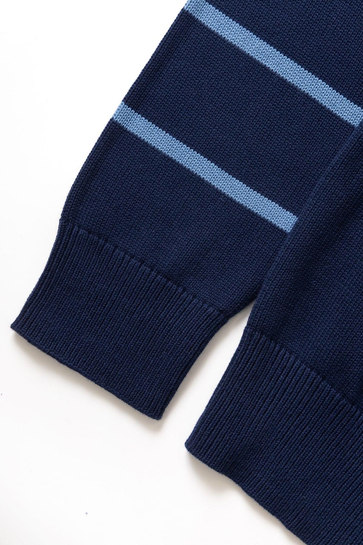 Blacksmith - Banded Sleeve Sweater - Navy Product Image