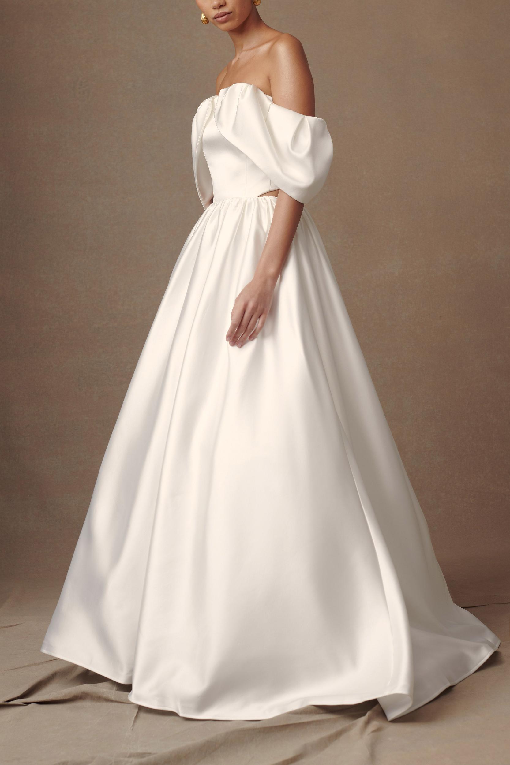 Kelsey Satin Maxi Skirt - White Product Image