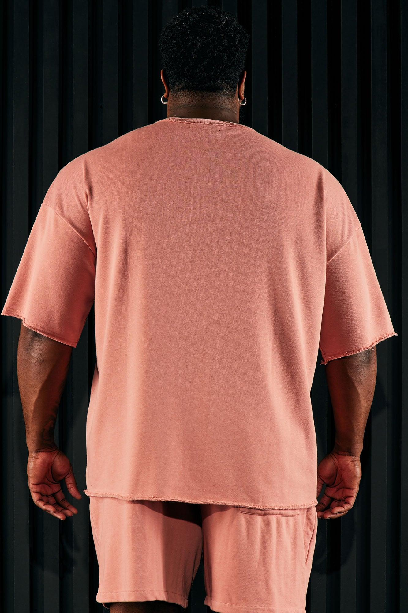 I Like How It Looks Oversized Terry Short Sleeve Tee - Mauve Product Image
