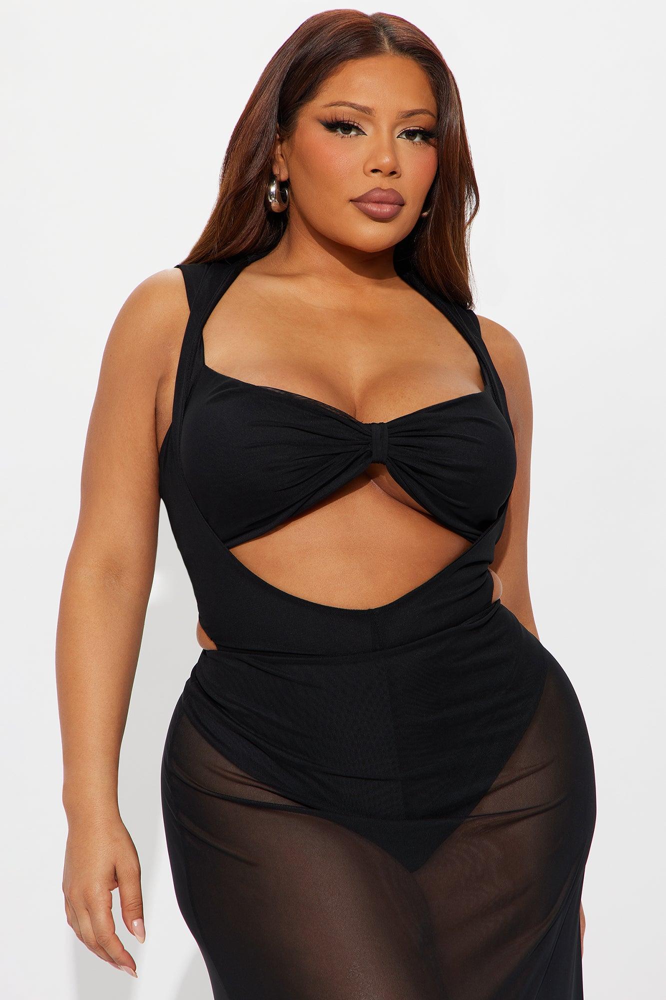 Barely Behaved Mesh Skirt Set - Black Female Product Image