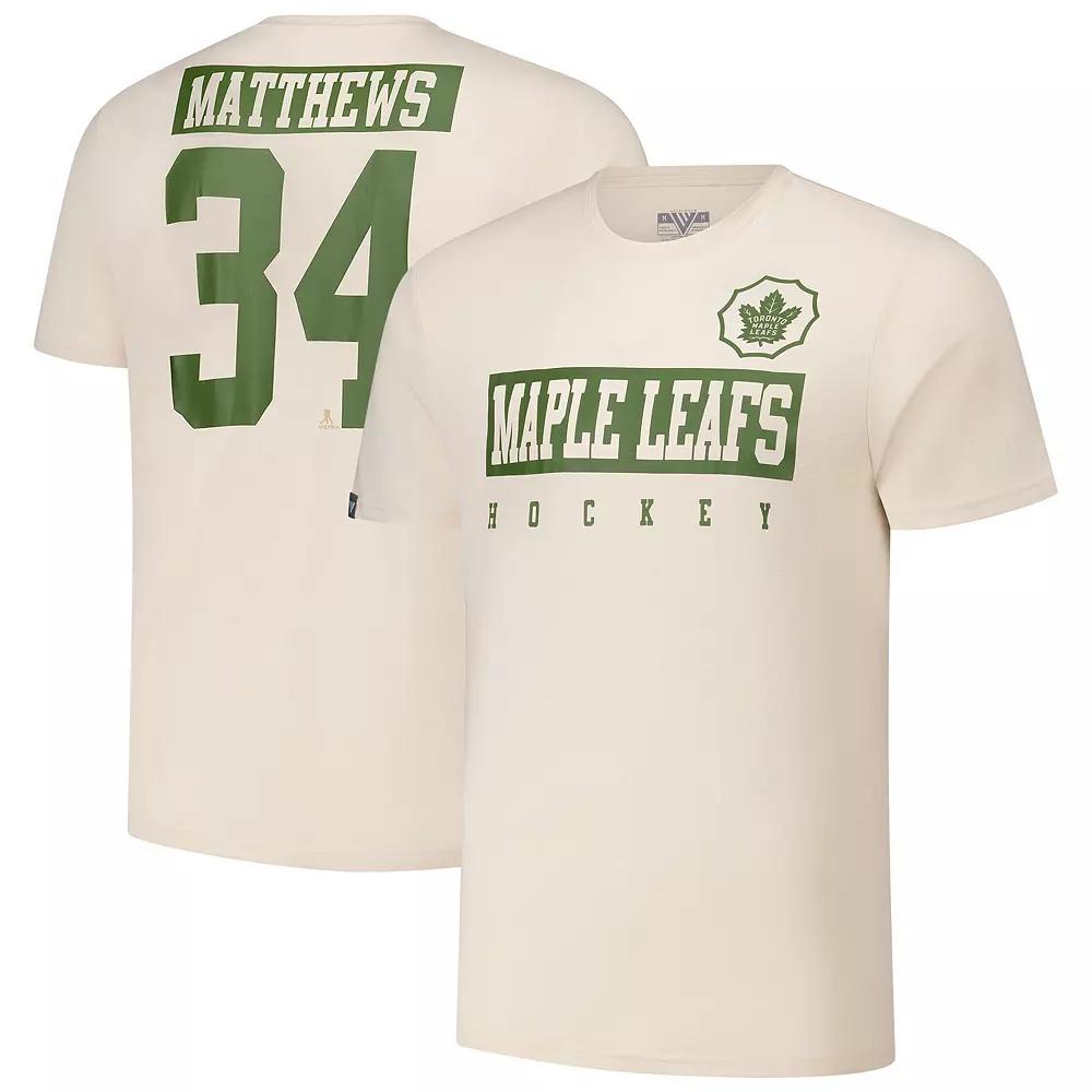 Men's Levelwear Auston Matthews Khaki Toronto Maple Leafs 2024 NHL Military Appreciation Richmond Delta Player Name & Number T-Shirt,  Product Image