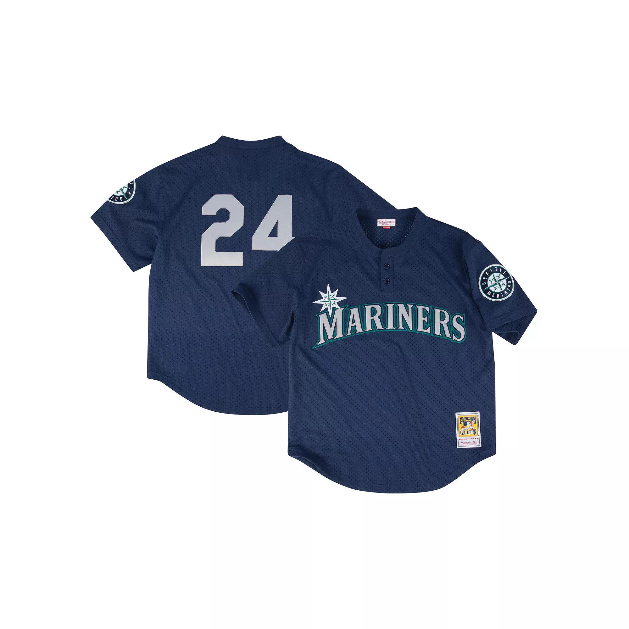 Men's Profile Navy Seattle Mariners Big & Tall Cooperstown Collection Mesh Batting Practice Jersey,  Product Image