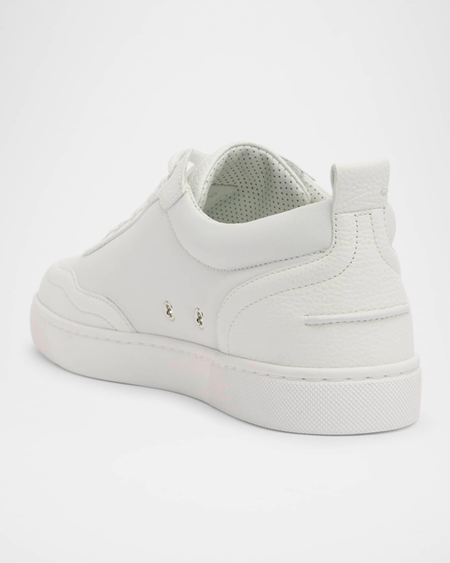 Men's Retero Grained Leather Low-Top Sneakers  Product Image