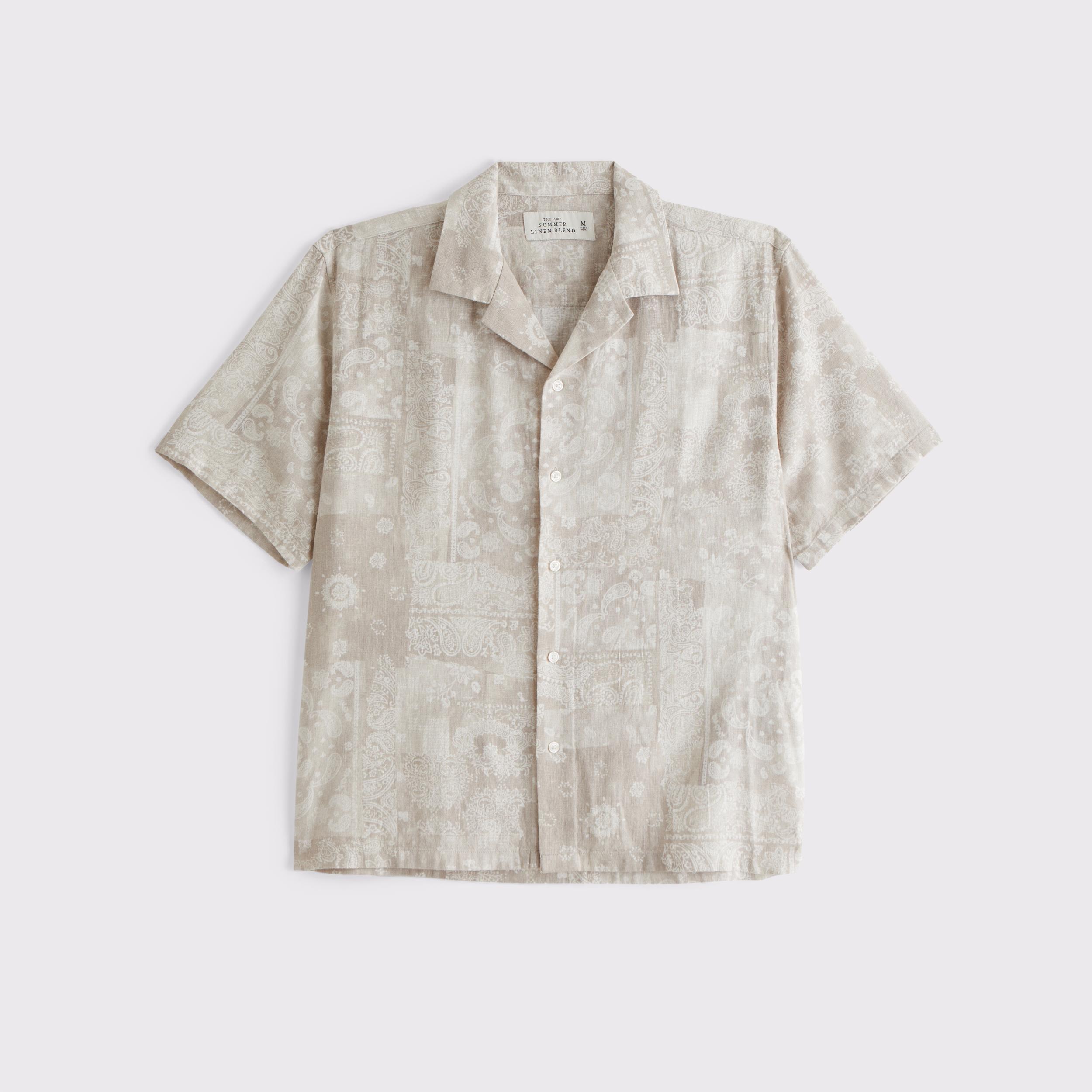 Camp Collar Summer Linen-Blend Shirt Product Image