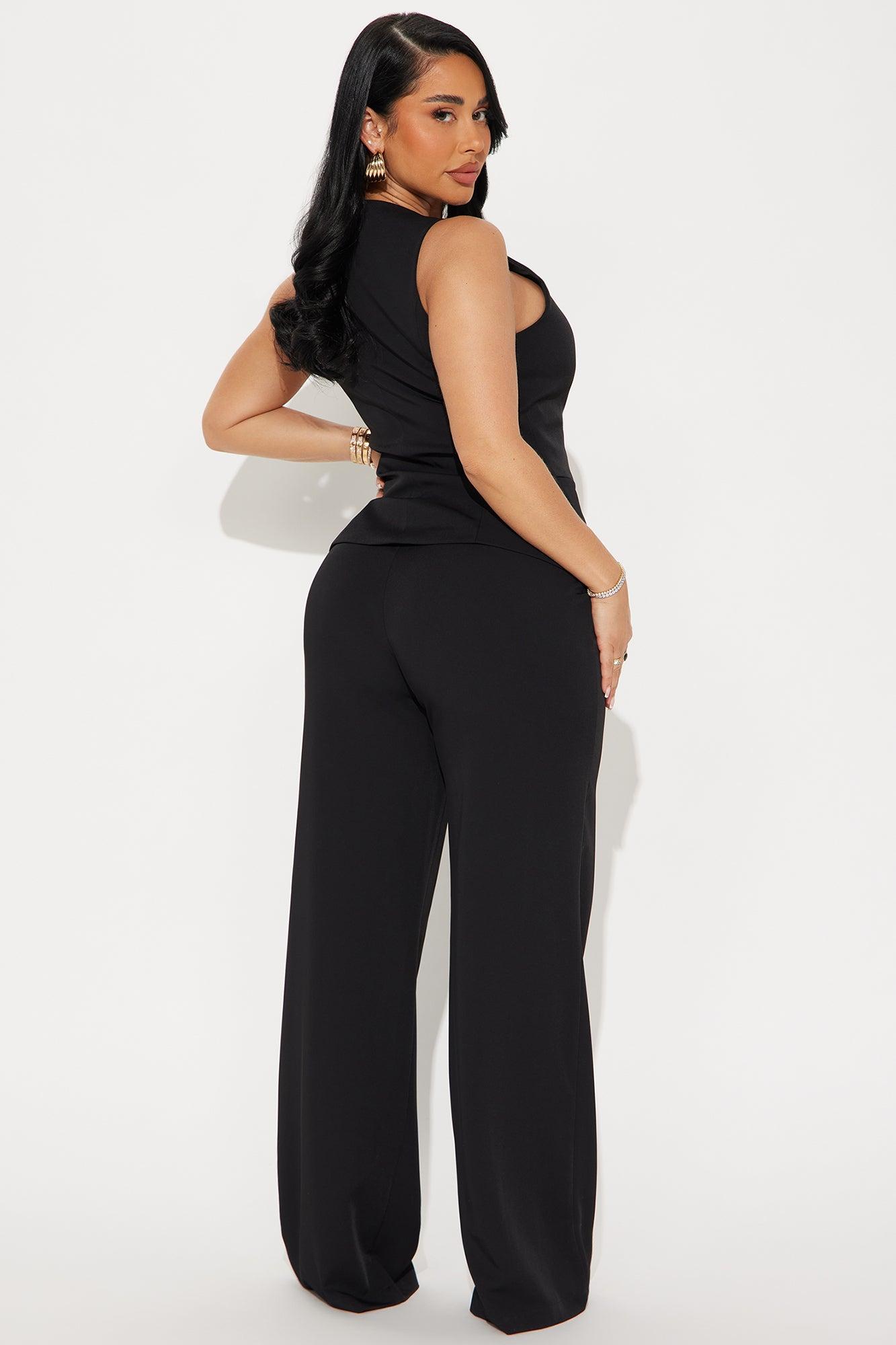 Blaire Vest Pant Set - Black Product Image