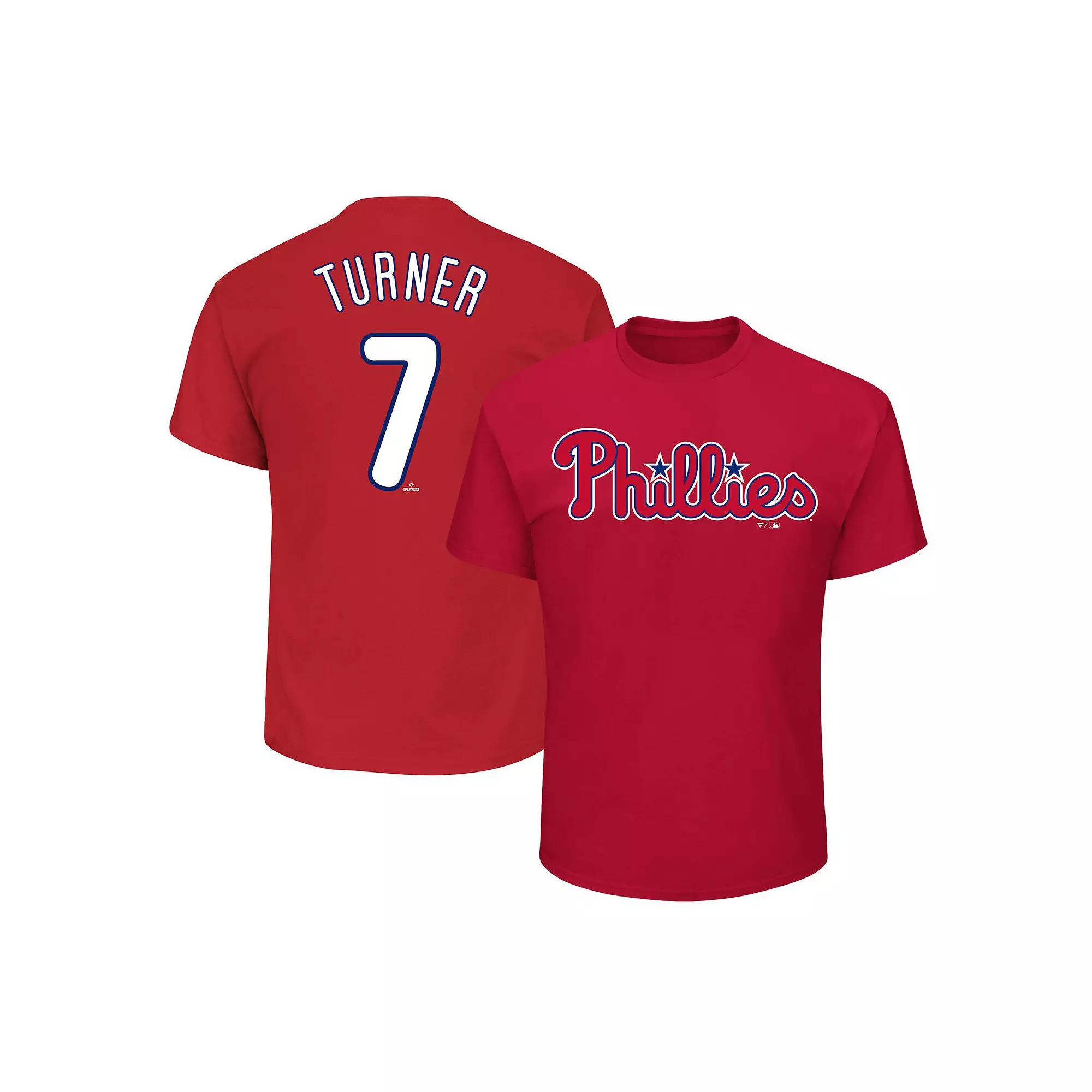 Men's Profile Trea Turner Red Philadelphia Phillies Big & Tall Name & Number T-Shirt,  Product Image