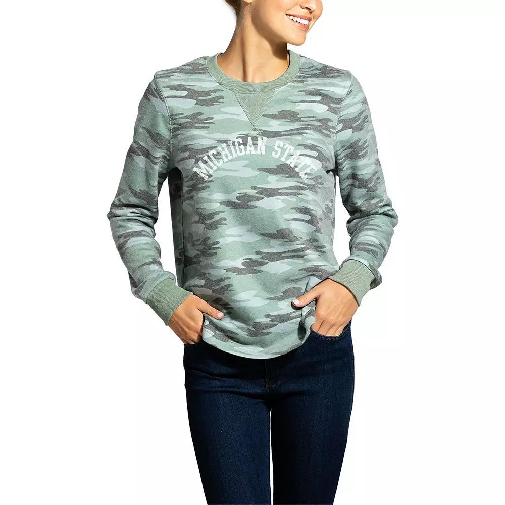 Women's Camo West Virginia Mountaineers Comfy Pullover Sweatshirt, Size: Small, Green Product Image