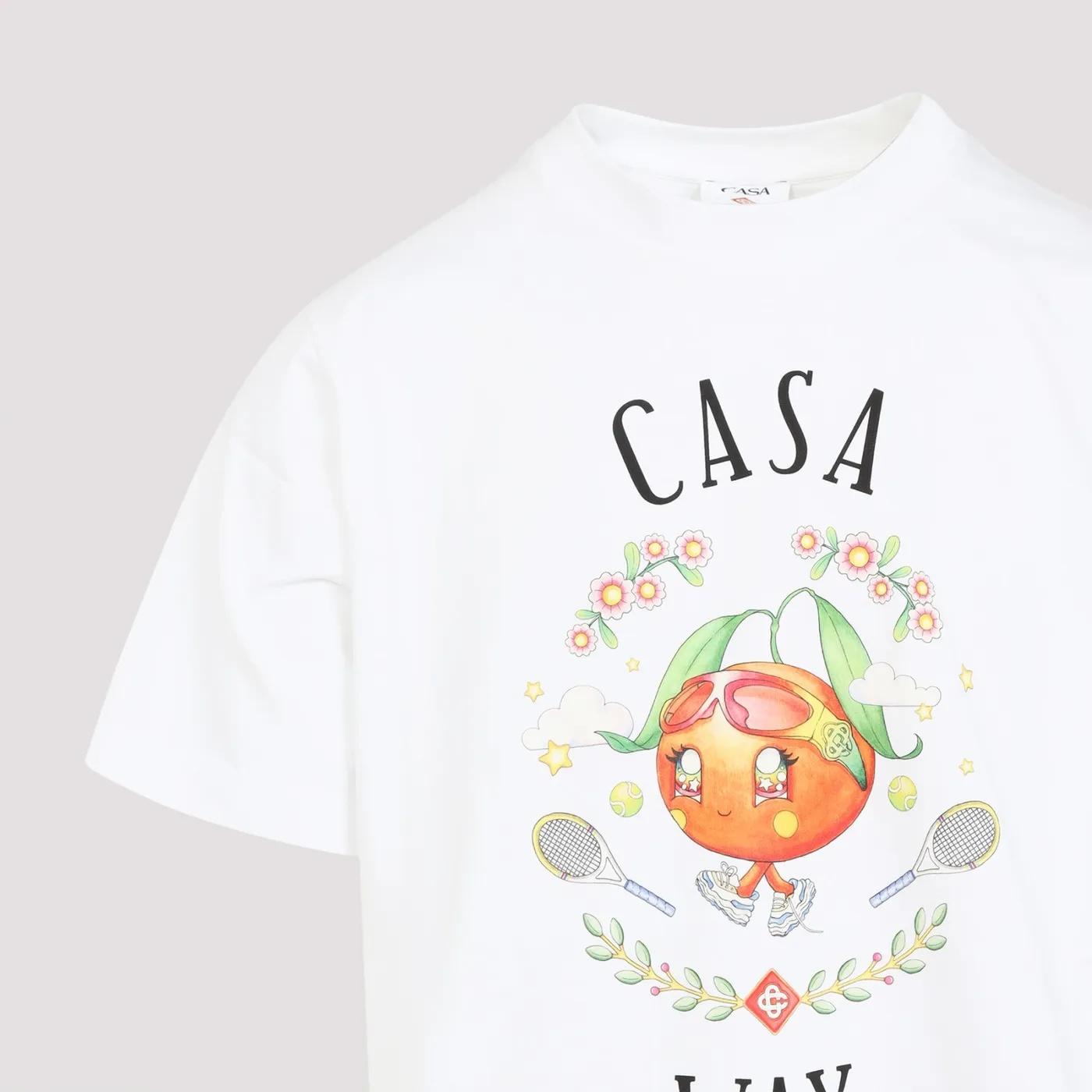 CASABLANCA Logo Short Sleeve T-shirt In White Product Image