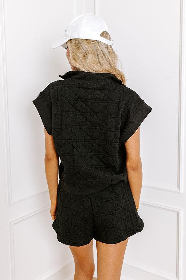 Oh So Chic Quilted Top in Black Product Image