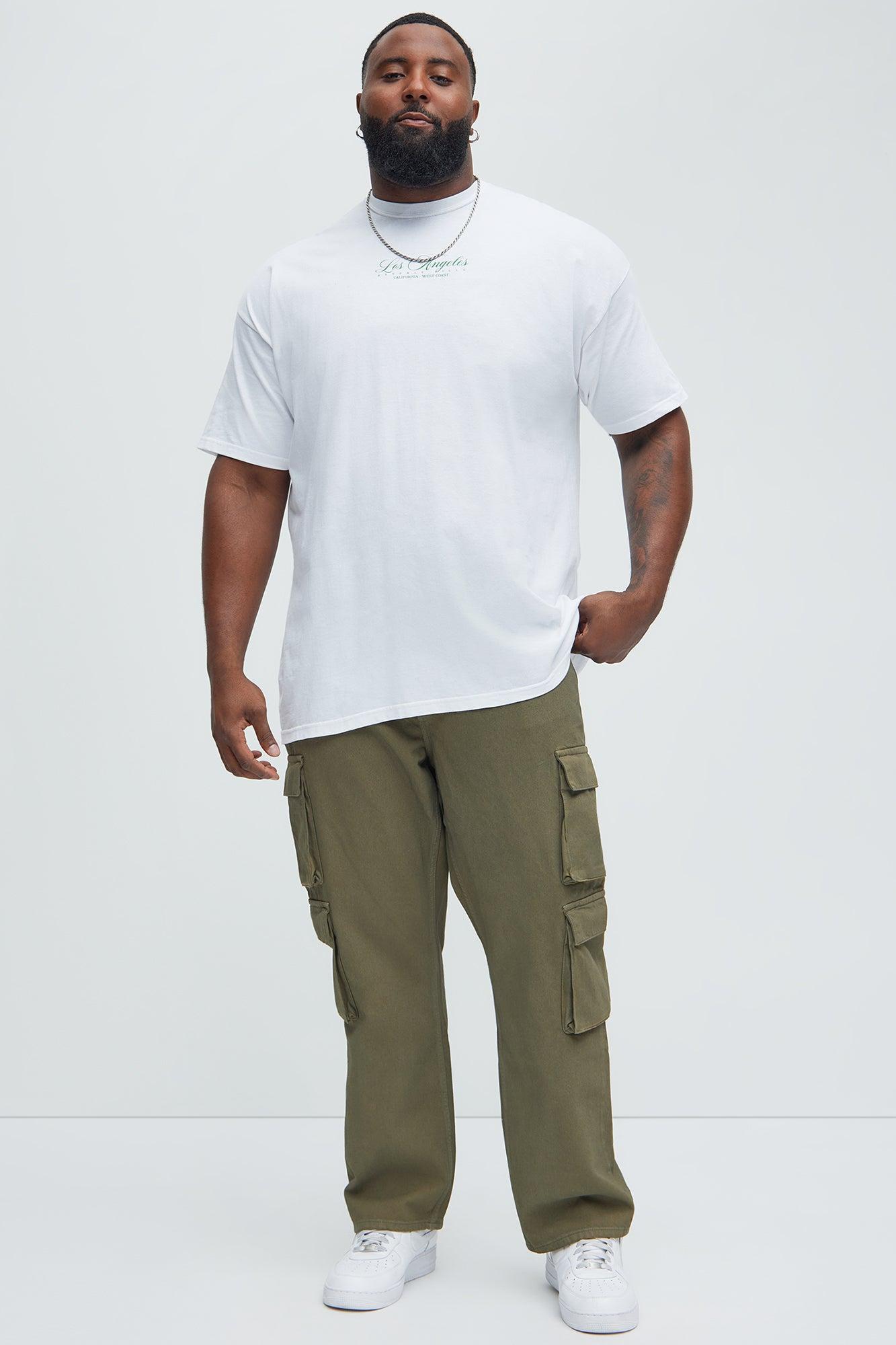 Waxy Straight Cargo Jeans - Olive Product Image