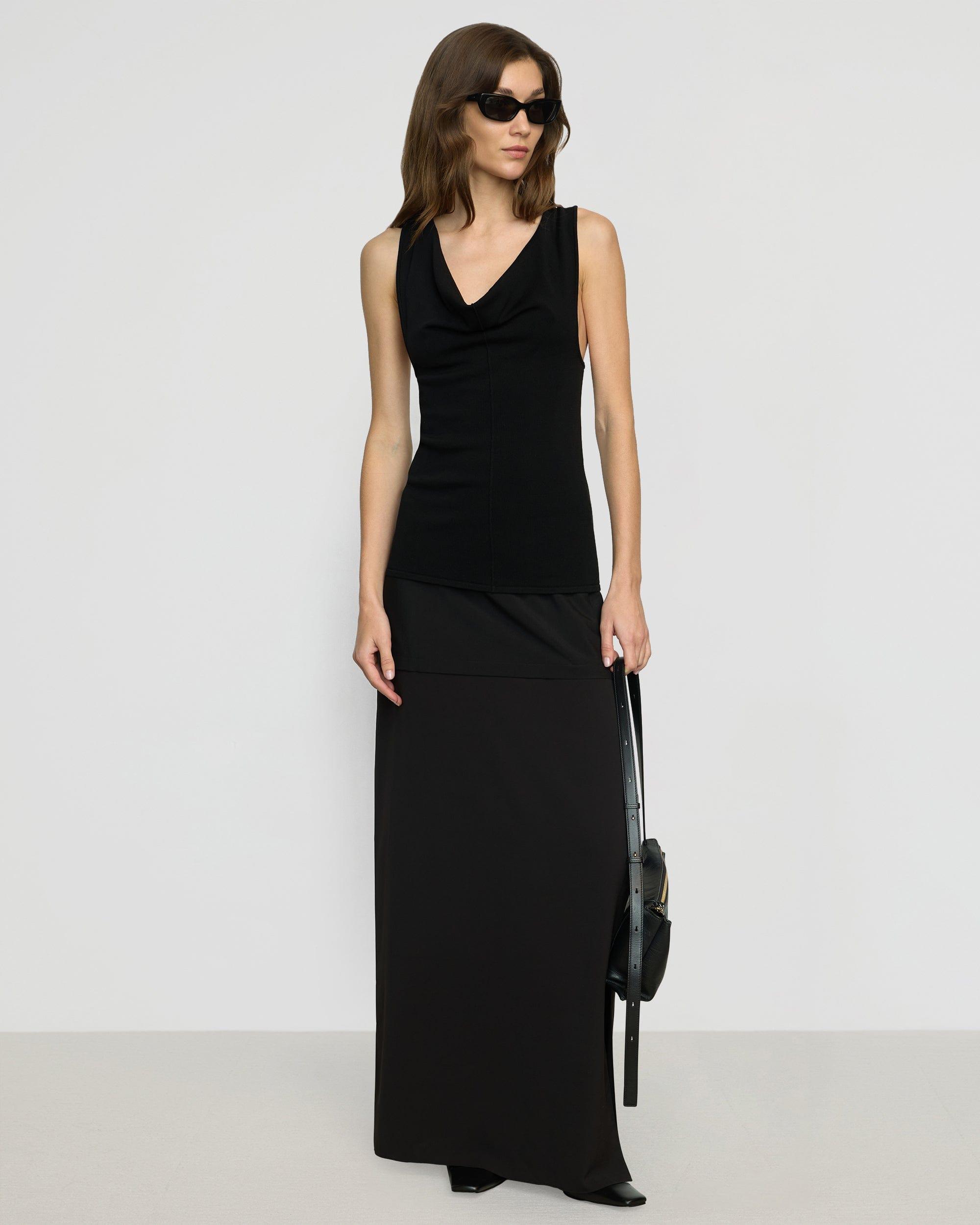 Valerie Cowl-Neck Racerback Knit Top Product Image