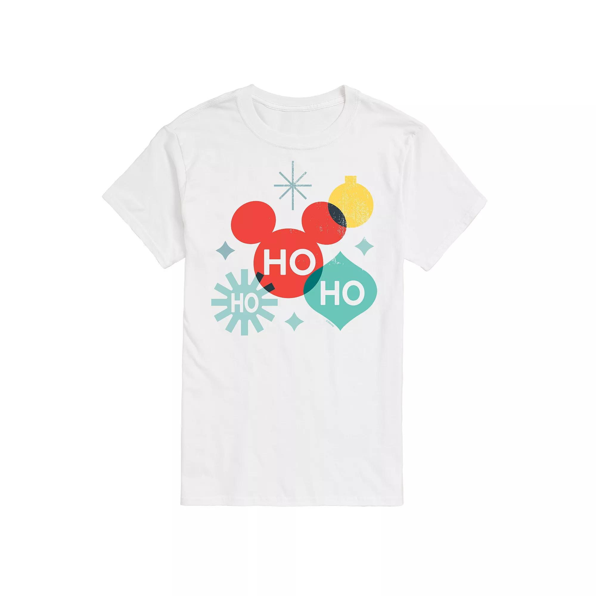 Disney's Mickey Mouse Men's Holiday Ho Ho Ho Shapes Graphic Tee,  Product Image