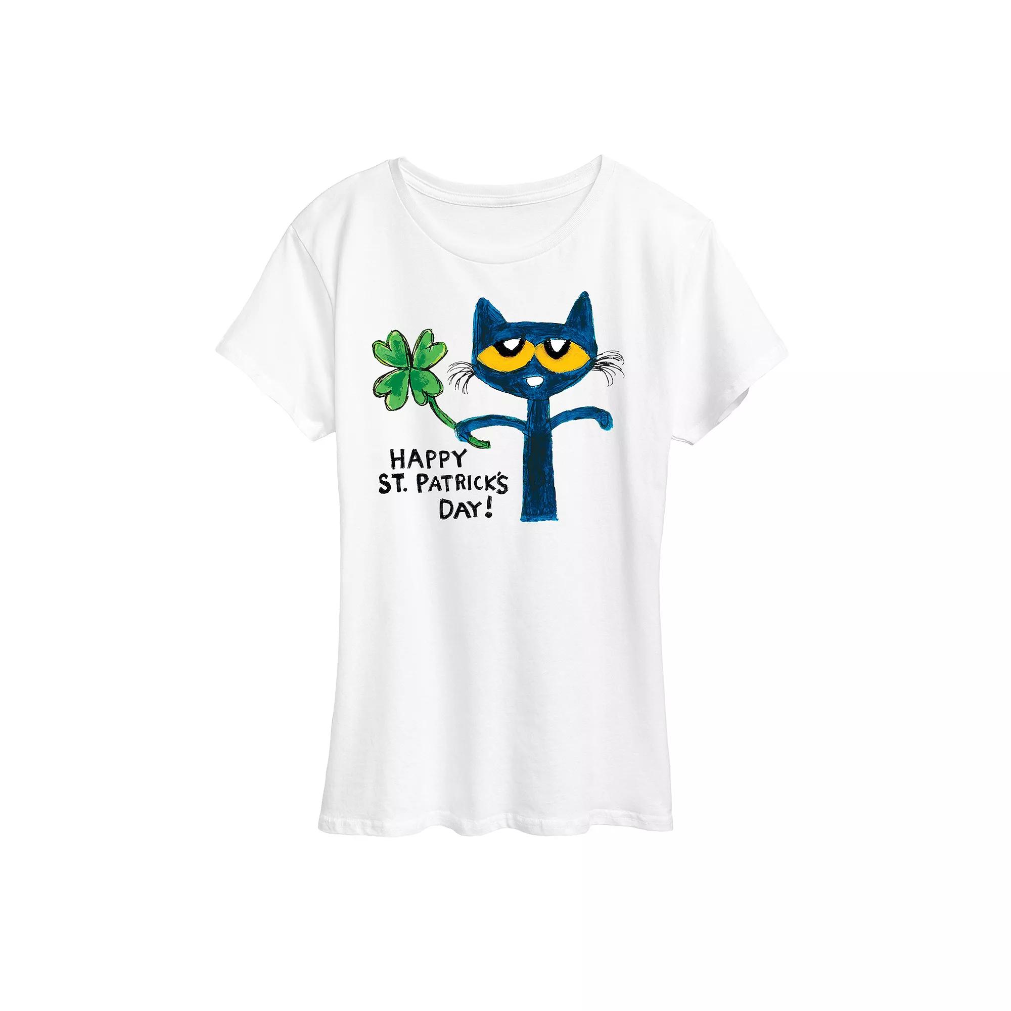 Women's Pete The Cat Happy St. Patricks Day Graphic Tee,  Product Image