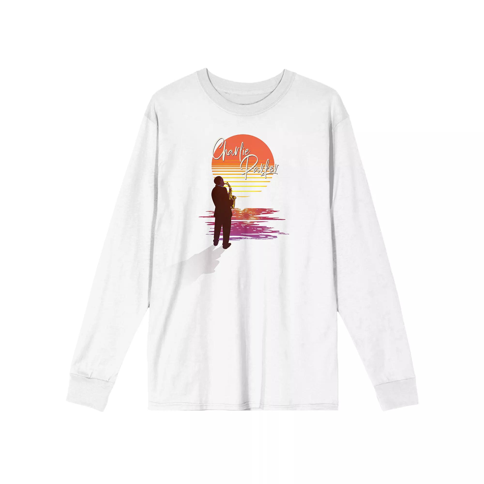 Men's Charlie Parker Saxophone Sunset Long Sleeve Graphic Tee,  Product Image