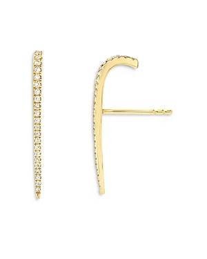 Zoe Lev 14K Yellow Gold Diamond Curved Bar Stud Earrings Product Image