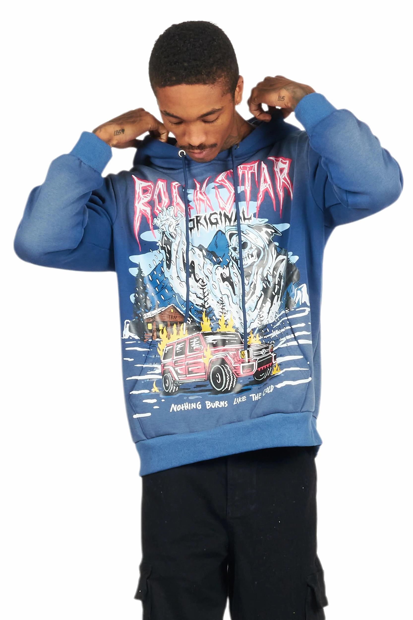 Kip Navy Graphic Hoodie Male Product Image