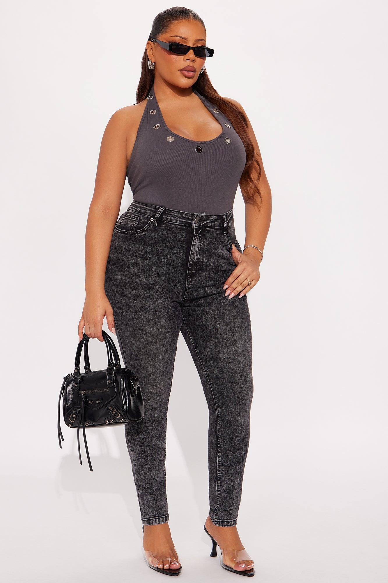 In The Black Skinny Jeans - Acid Wash Black Female Product Image