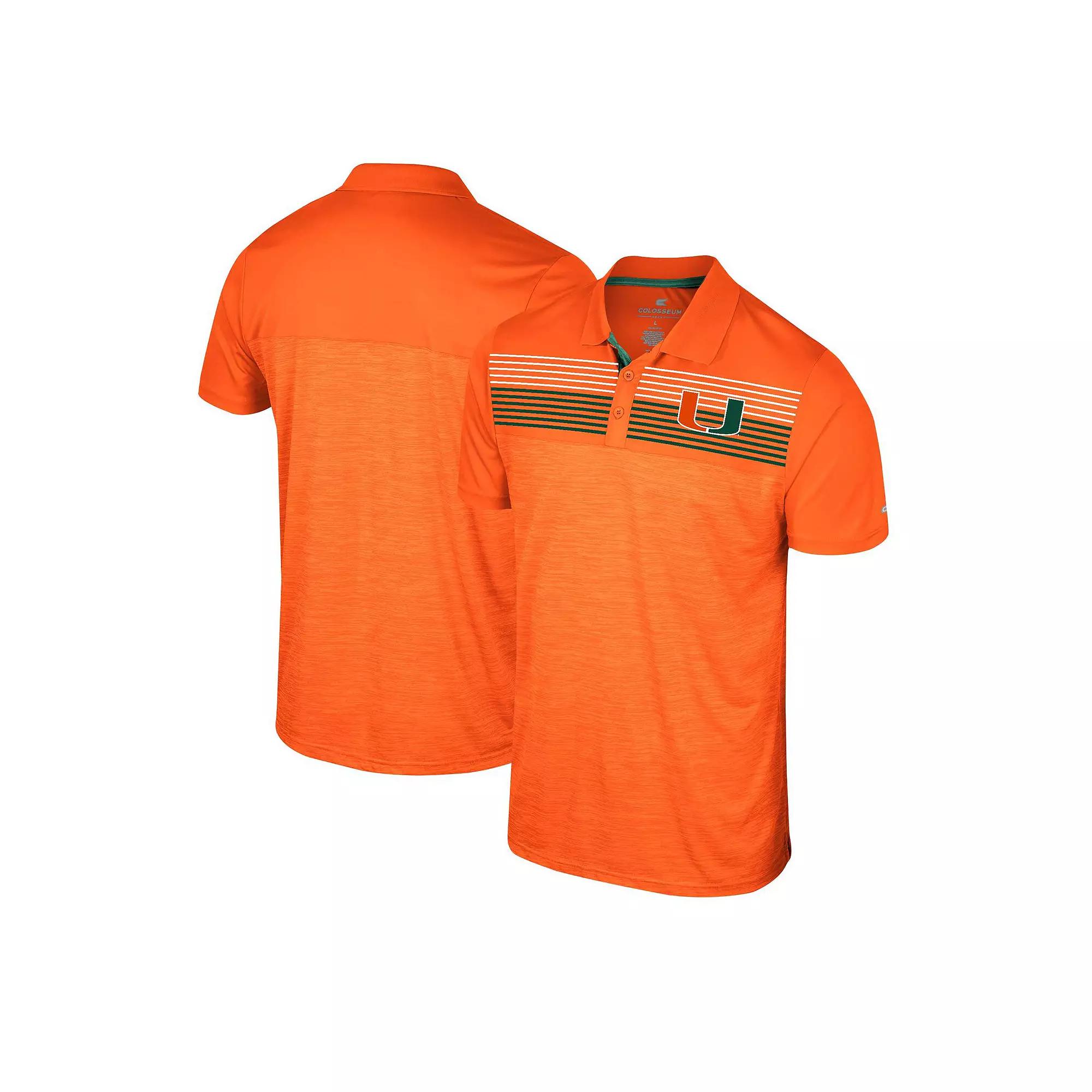 Men's Colosseum Orange Miami Hurricanes Langmore Polo, Size: Large Product Image